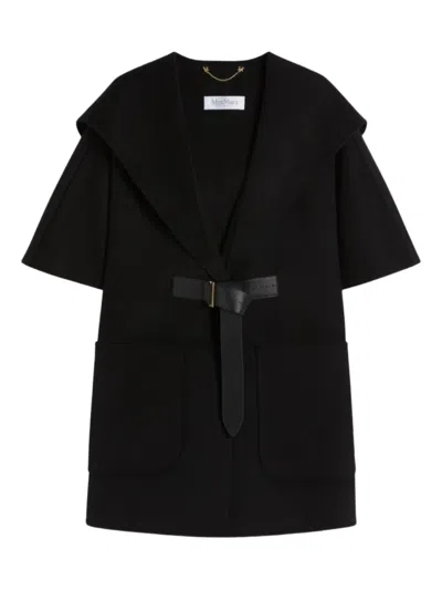 Max Mara Dorico Cashmere-felt Hooded Jacket In Black