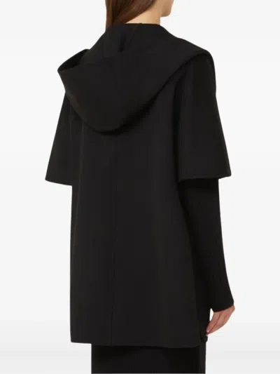Max Mara Dorico Cashmere-felt Hooded Jacket In Black