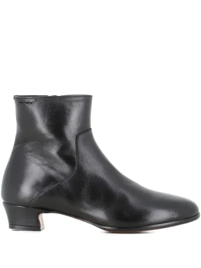 Alexander Hotto 35mm Zip-leather Ankle Boot In Black