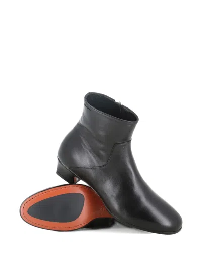 Alexander Hotto 35mm Zip-leather Ankle Boot In Black