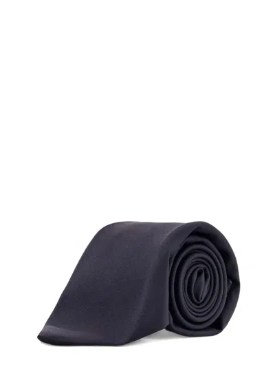 Kiton Wool Tie In Blue