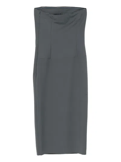 露肩中长连衣裙