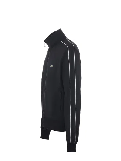 Lacoste Paris Piqué Zip-up Track Jacket In Black