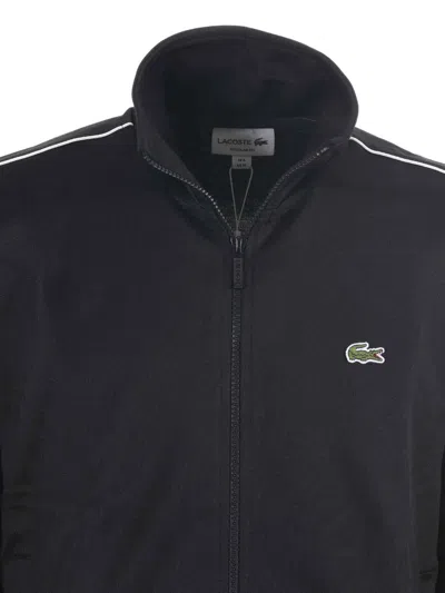 Lacoste Paris Piqué Zip-up Track Jacket In Black