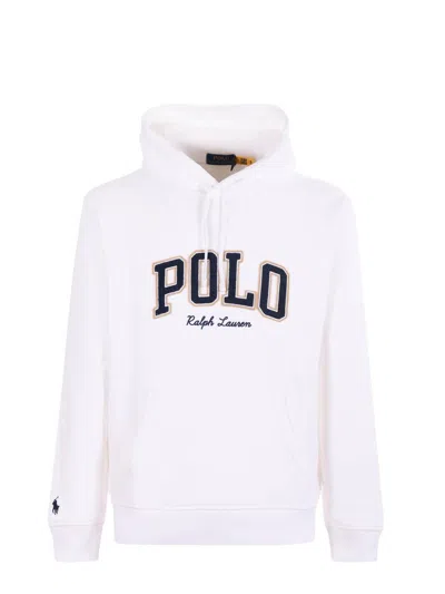 Polo Ralph Lauren Sweatshirt With Hood And Logo Print In White
