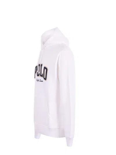 Polo Ralph Lauren Sweatshirt With Hood And Logo Print In White