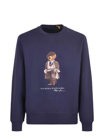 Polo Ralph Lauren Hoodie Man Ralph Lauren - Lscnm4 Long Sleeve Sweatshirt - Blue In Blue
