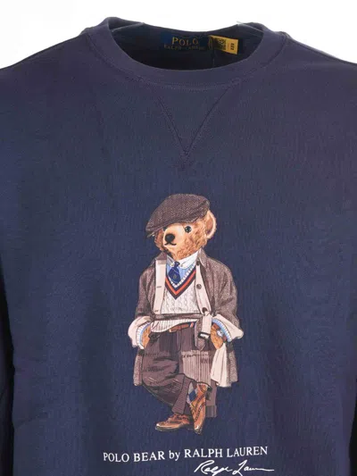 Polo Ralph Lauren Hoodie Man Ralph Lauren - Lscnm4 Long Sleeve Sweatshirt - Blue In Blue