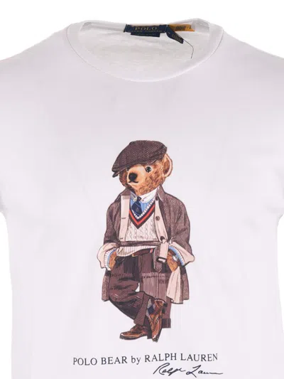 Polo Ralph Lauren White Polo Bear T-shirt Custom Slim-fit In White