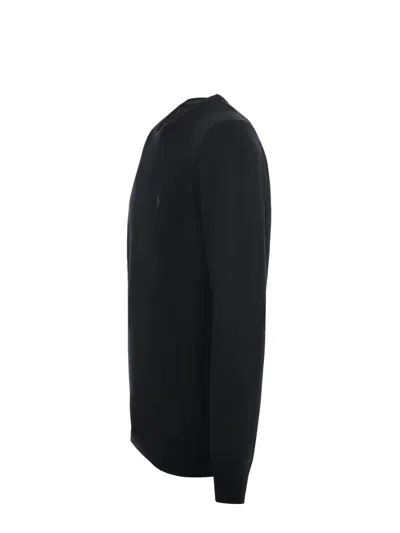 Polo Ralph Lauren Wool Slim Fit Sweater With Logo Embroidery In Black