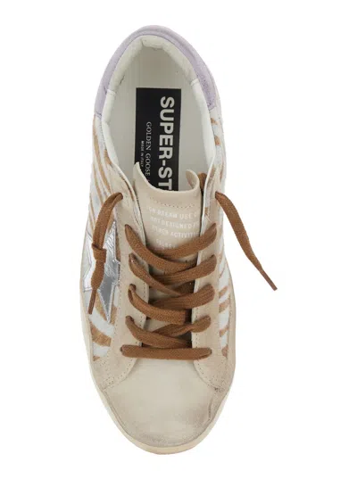 Golden Goose Super-star Sneakers In Zebra Pony Hair In Neutral