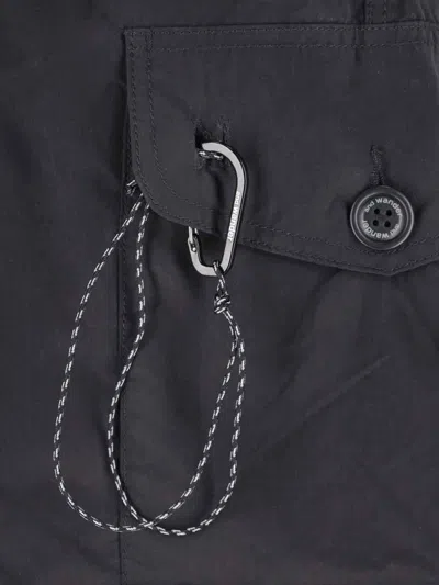 And Wander 95 High Count Cloth Side Zip Hemm Pants In Black