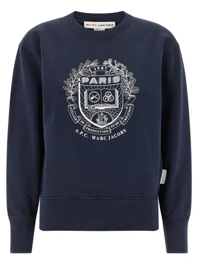 Apc The Mens Paris Crewneck Marc Jacobs In Blue