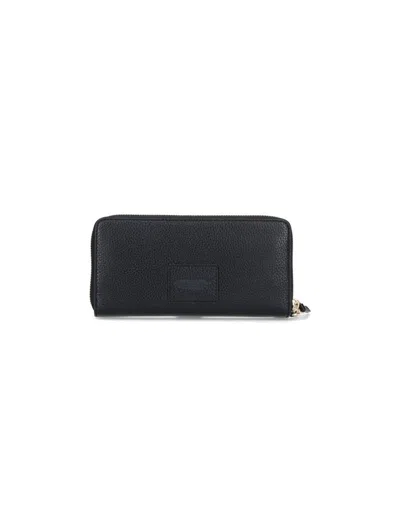 Marc Jacobs Black Full-grain Leather Wallet In Black