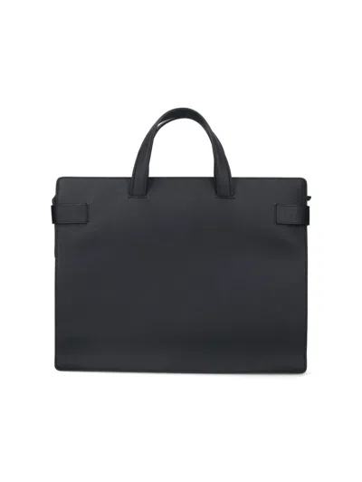 Ferragamo Structured Textured Laptop Bags And Briefcases In Black