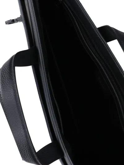 Ferragamo Structured Textured Laptop Bags And Briefcases In Black