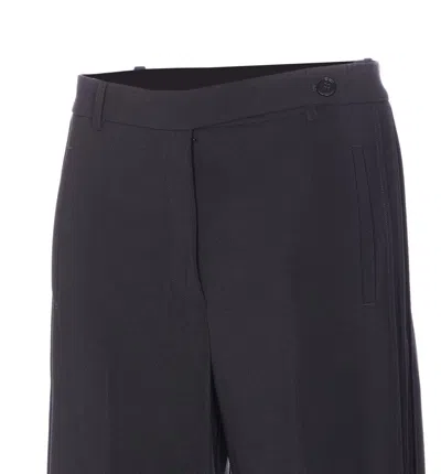 Pinko Black Pants With Pleated Details And Belt Loops In Tech Fabric Stretch Woman In Black