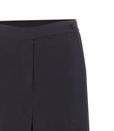Pinko Black Pants With Pleated Details And Belt Loops In Tech Fabric Stretch Woman In Black