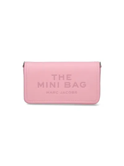 Marc Jacobs Mini Crossbody Bag In Grained Leather In Pink