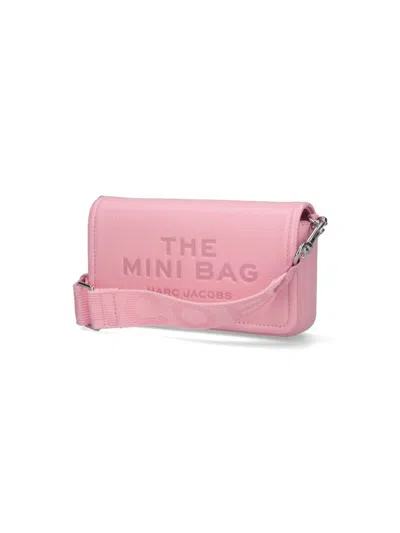 Marc Jacobs Mini Crossbody Bag In Grained Leather In Pink