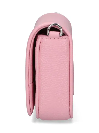 Marc Jacobs Mini Crossbody Bag In Grained Leather In Pink