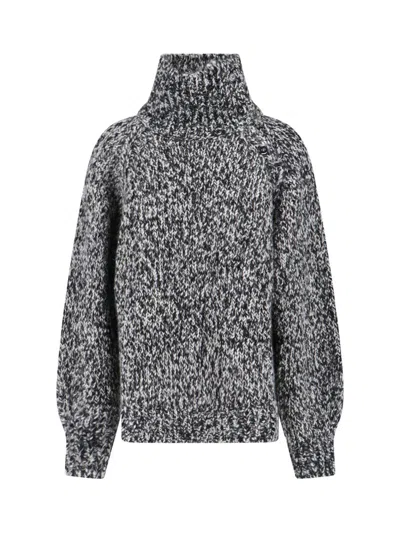 Filippa K Black And White Wool Alpaca Sweater In Gray