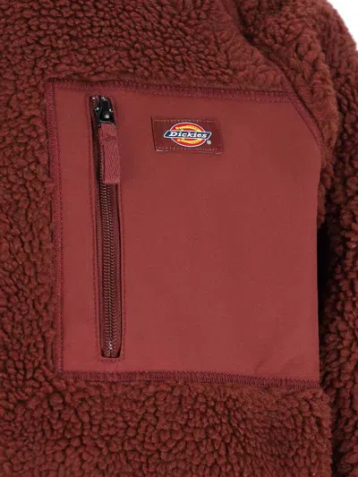 Dickies Fleece Hoodie With Chest And Side Pockets In Burgundy
