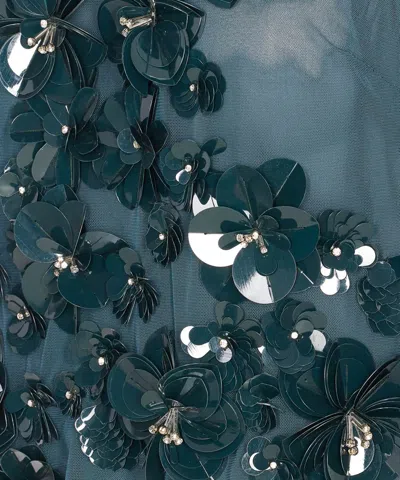 Pinko Sleeveless Scoop Neck Top Sequins In Blue