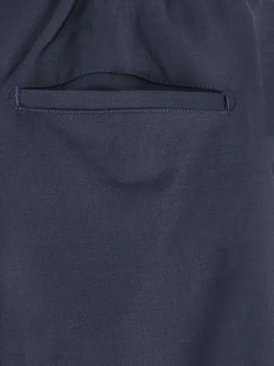 White Sand Wool Blend Trousers In Blue