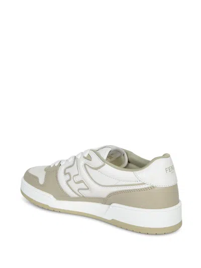 Fendi Men Leather Sneakers With Ff Lateral Logo In Multi