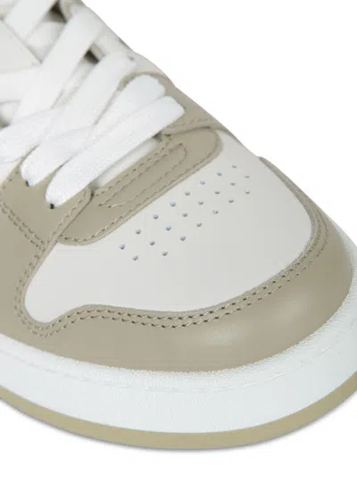 Fendi Men Leather Sneakers With Ff Lateral Logo In Multi