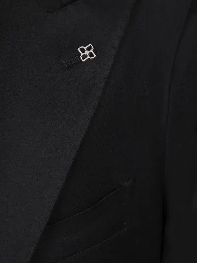 Tagliatore Long-sleeved Suit Jacket In Black