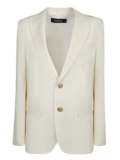 Dsquared2 Long-sleeved Suit Jacket In White