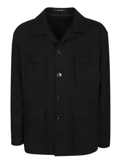 Tagliatore Milton Black Cashmere Overshirt In Black