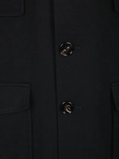 Tagliatore Milton Black Cashmere Overshirt In Black