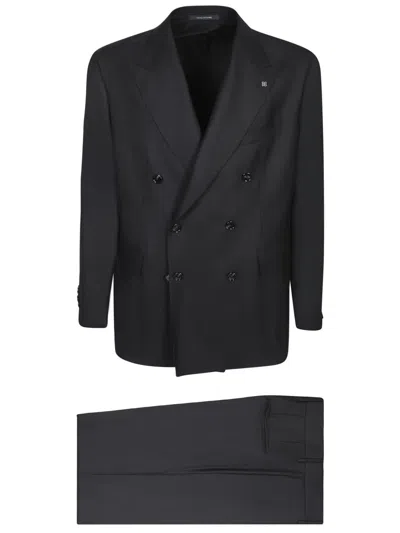 Tagliatore Double Breasted Tailored Jacket In Black