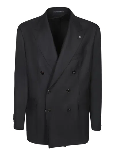 Tagliatore Double Breasted Tailored Jacket In Black