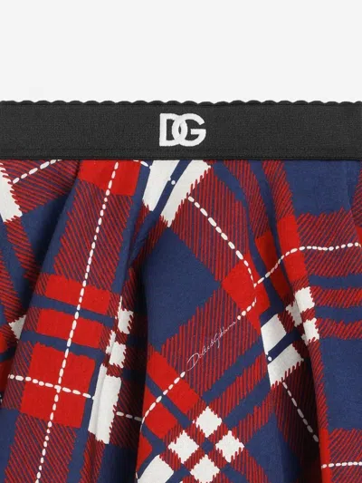 Dolce & Gabbana Multicolor Skirt For Girl With Logo In Red