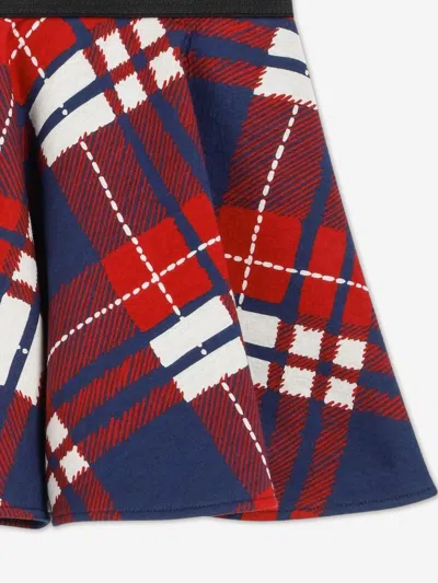 Dolce & Gabbana Multicolor Skirt For Girl With Logo In Red