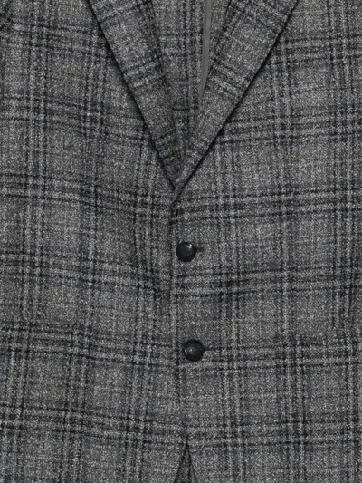 Tagliatore Plaid Tailored Jacket With Notch Lapels In Gray