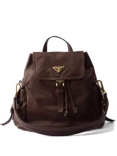 Prada Explore Medium Nappa Leather Backpack In Brown