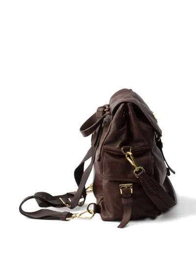 Prada Explore Medium Nappa Leather Backpack In Brown