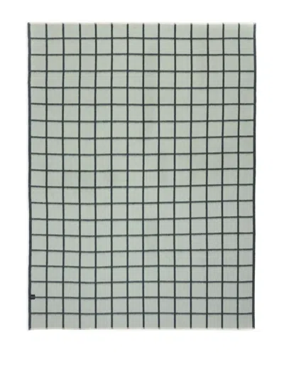 Blacksaw Grid-pattern Blanket In Green