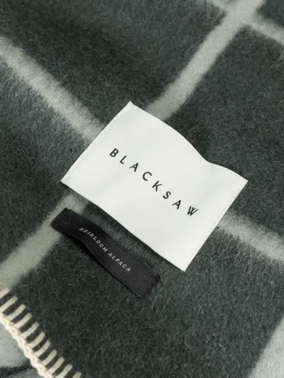 Blacksaw Grid-pattern Blanket In Green