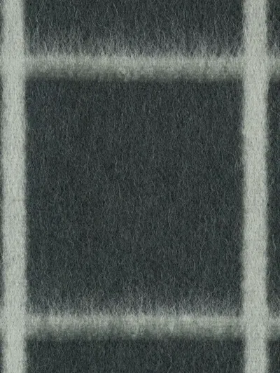 Blacksaw Grid-pattern Blanket In Green