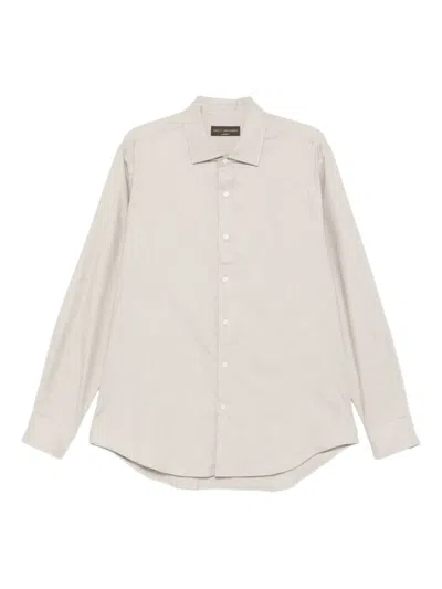 Brett Johnson Mélange-effect Button-up Shirt In Neutral