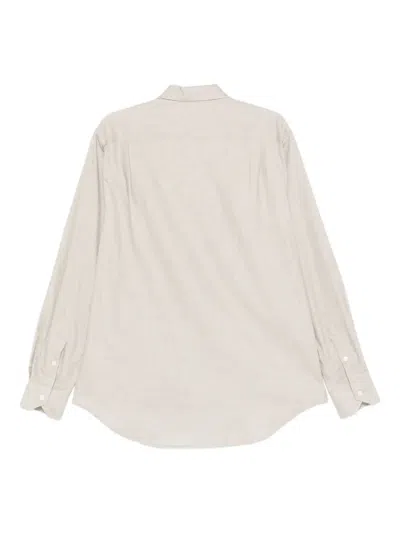 Brett Johnson Mélange-effect Button-up Shirt In Neutral