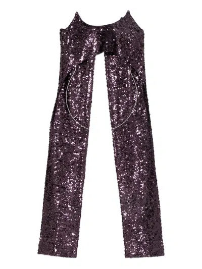 Rabanne Asymmetric Hem Sleeveless Top Sequins In Purple