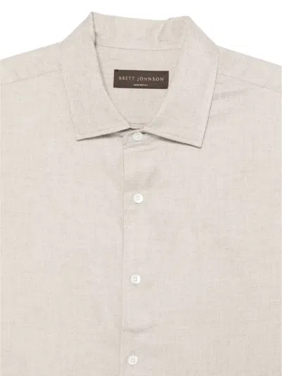 Brett Johnson Mélange-effect Button-up Shirt In Neutral