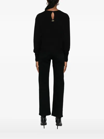 Twinset Lace-detail Knitted Top In Black